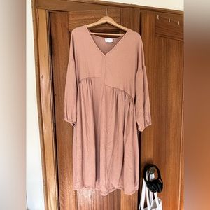 ASOS Pink Linen Midi Dress